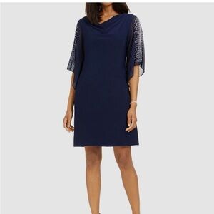 MSK Embellished Split-Sleeve 3/4 Sleeve Dress Large NWT